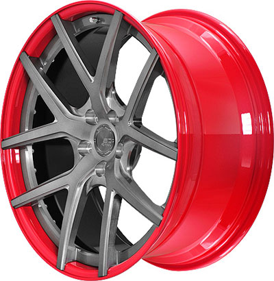 BC Racing Wheels HB-S 02 Red Drum Brushed Black Face