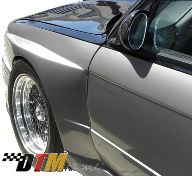 DTM Fiber Werkz BMW E30 EVO R Style Widebody Front Fenders View 4 DTM Fiber Werkz BMW E30 EVO R Style Widebody Front Fenders View 4