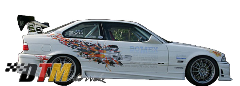 DTM Fiber Werkz BMW E36 BOMX Style Side Skirts View 1 DTM Fiber Werkz BMW E36 BOMX Style Side Skirts View 1