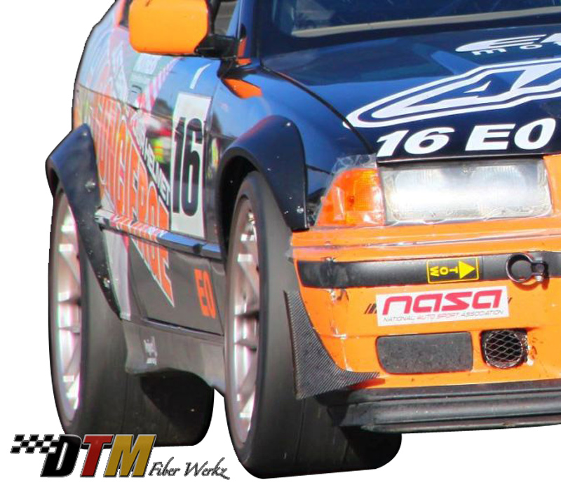DTM Fiber Werkz BMW E36 Rivet On Fender Flares FRP View 3 DTM Fiber Werkz BMW E36 Rivet On Fender Flares FRP View 3