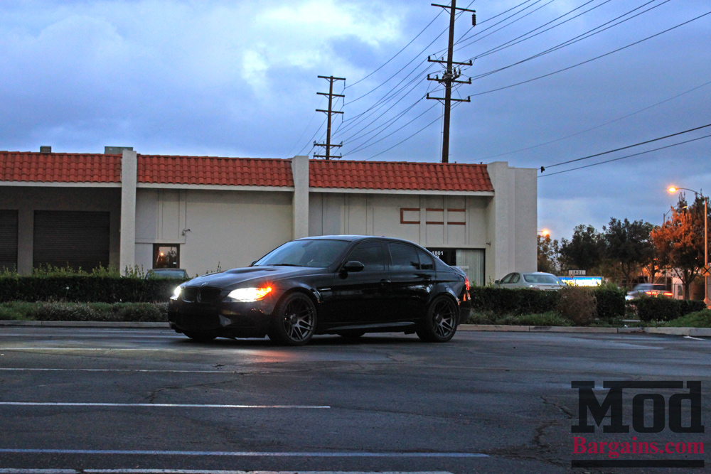 Forgestar F14 Wheels for BMW 19x10 ET20 F/R Semi-Gloss Gunmetal Super Deep Concave IN STOCK on BMW E90 M3 Competition Package with Eibach Pro Kit Springs