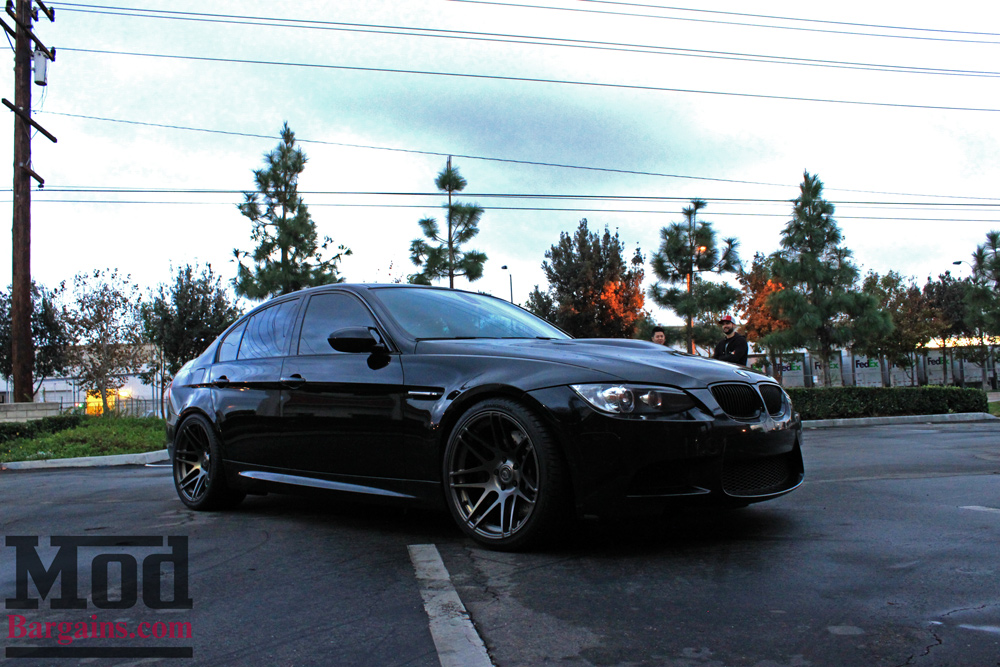 Forgestar F14 Wheels for BMW 19x10 ET20 F/R Semi-Gloss Gunmetal Super Deep Concave IN STOCK on BMW E90 M3 Competition Package with Eibach Pro Kit Springs