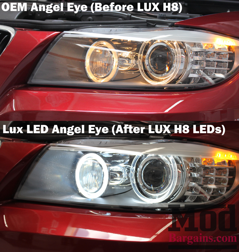 LUX H8 V5 Color Adjustable Angel Eyes for BMW Before/After LUX H8 V5 Color Adjustable Angel Eyes for BMW Before/After