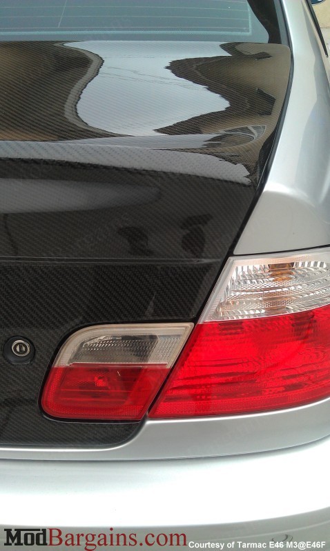 CSL Boot Lid for BMW E46 Coupe/M3 Carbon Fiber Sold at ModBargains.com CSL Boot Lid for BMW E46 Coupe/M3 Carbon Fiber Sold at ModBargains.com