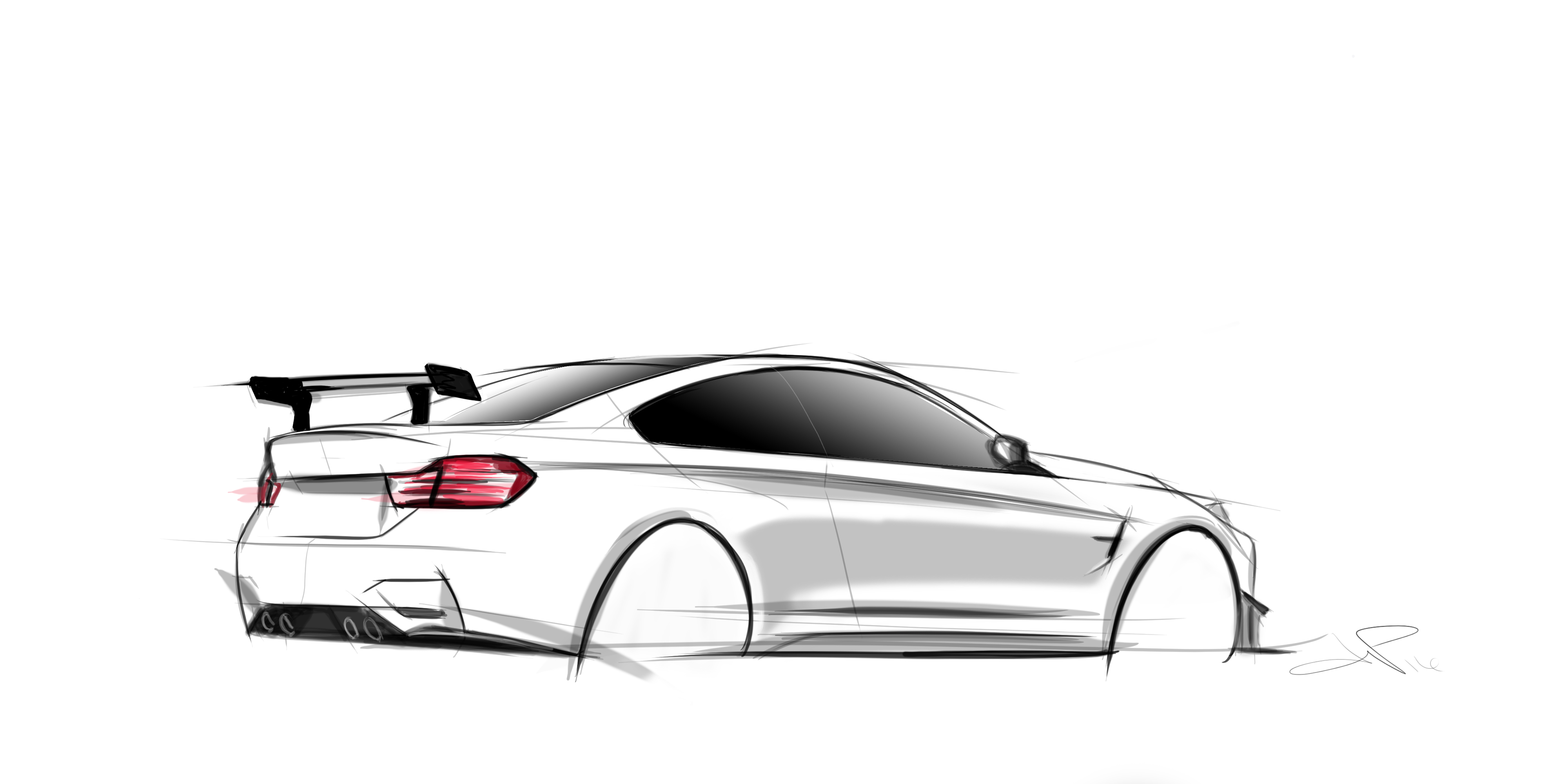BMW M4 Hand Made Digital Car Sketch Rendering Drawing BMW M4 Hand Made Digital Car Sketch Rendering Drawing