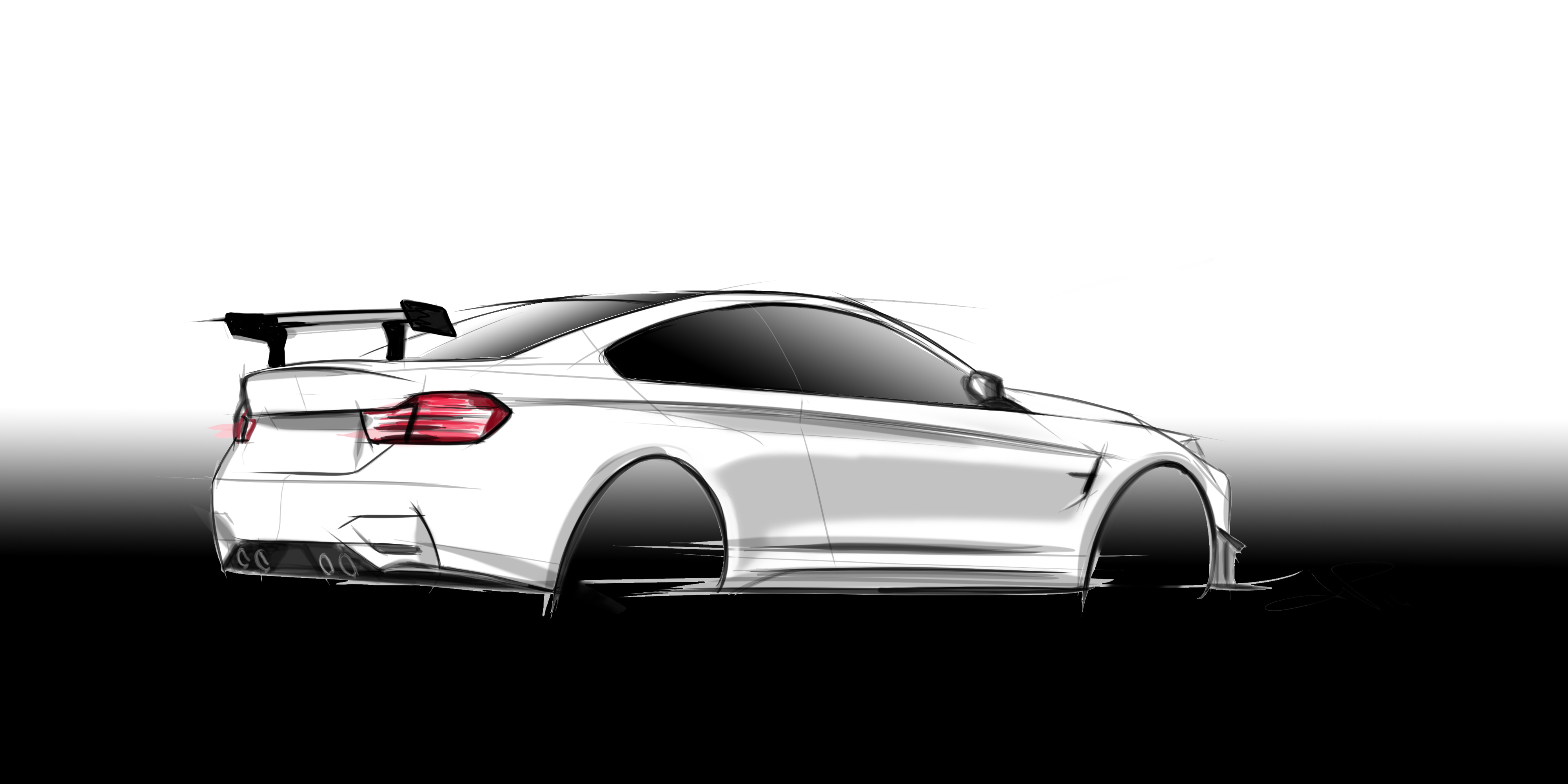 BMW M4 Hand Made Digital Car Sketch Rendering Drawing BMW M4 Hand Made Digital Car Sketch Rendering Drawing
