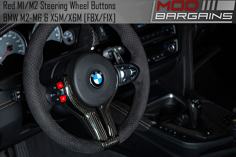 F8X Red M1/M2 Steering Wheel Buttons [F87/F80/F82/F83/F10/F12/F85/F86]