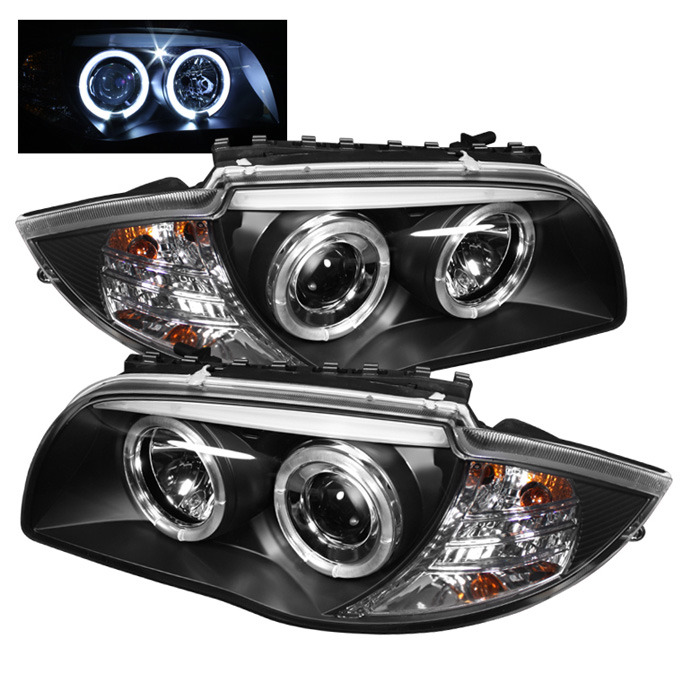 Spyder LED Halo Black Projector Headlights for 20082011 BMW [E82/ E87