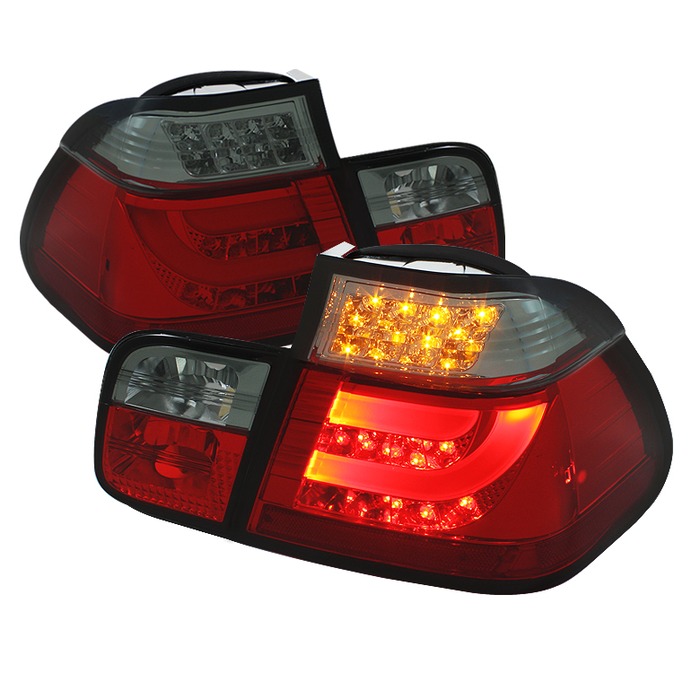 Spyder Red Smoke Lightbar Style LED Tail Lights for 19992001 BMW 325i