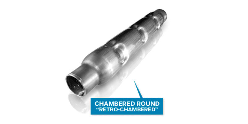 Retro Chambered Muffler for Mustang GT by Stainless Works Retro Chambered Muffler for Mustang GT by Stainless Works