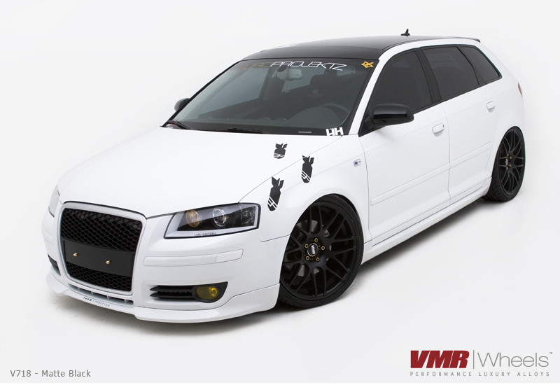 VMR V718 Wheels Matte Black on White 8P Audi A3 VMR V718 Wheels Matte Black on White 8P Audi A3