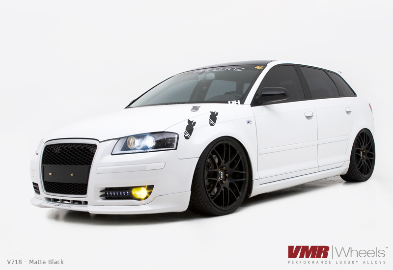 VMR V718 Wheels Matte Black on White 8P Audi A3 VMR V718 Wheels Matte Black on White 8P Audi A3