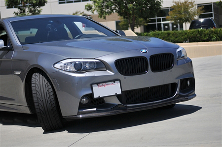 BMW F10 5 Series M Sport Carbon Fiber Front Spoiler Front View BMW F10 5 Series M Sport Carbon Fiber Front Spoiler Front View