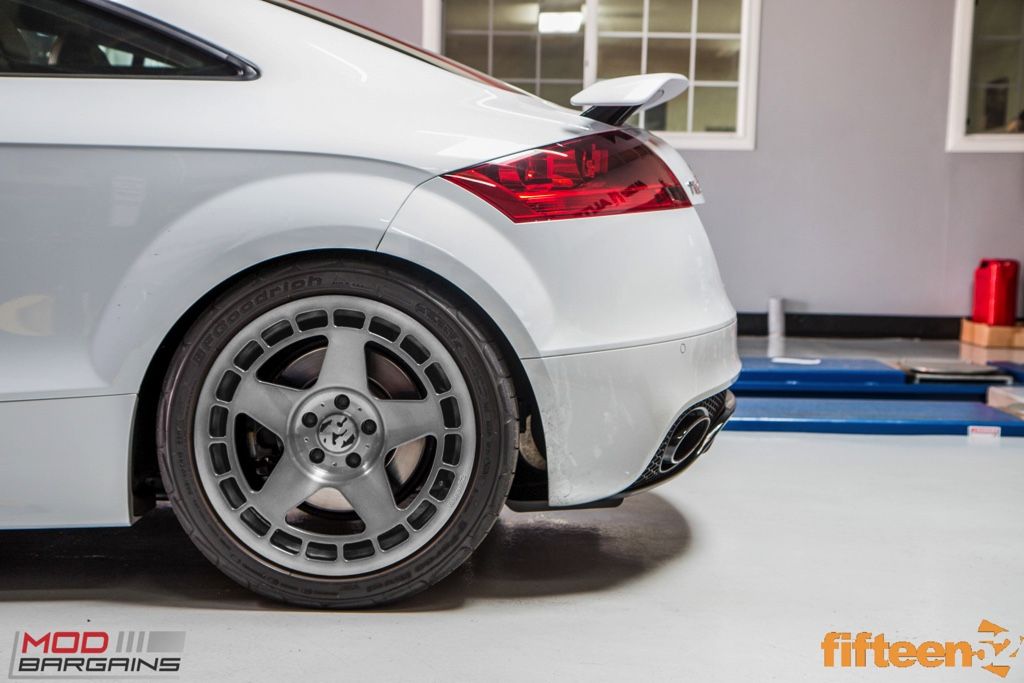 White Audi TT RS with fifteen52 turbomac wheels